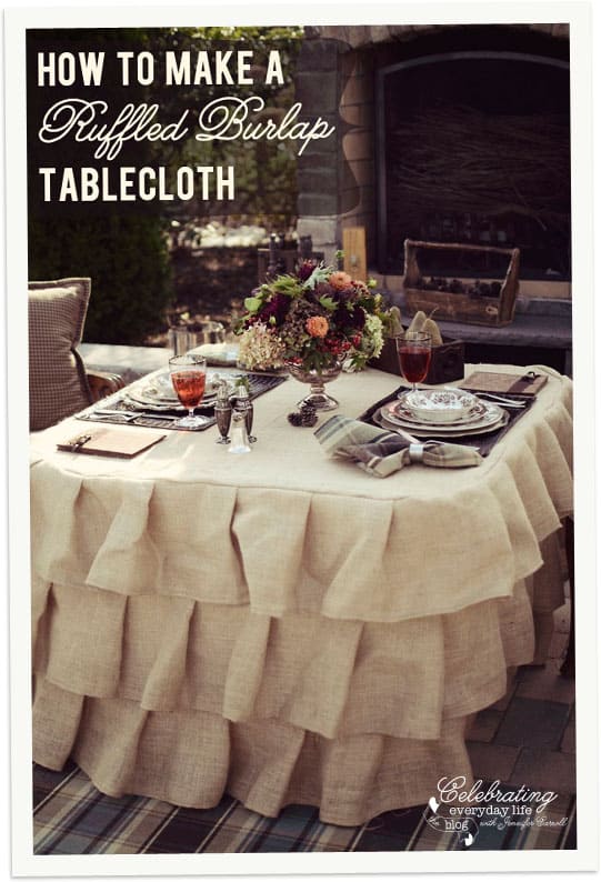 How To Make a Ruffled Burlap Tablecloth Tutorial, How to Sew a Ruffled Burlap Tablecloth Tutorial