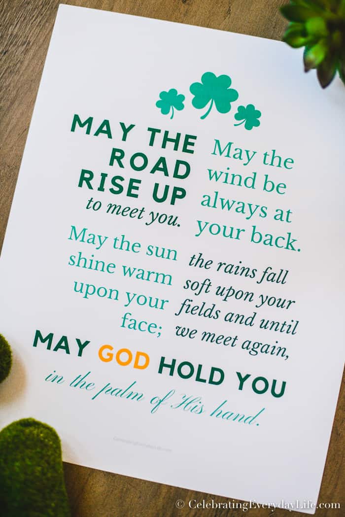 free irish blessing st patricks day printable